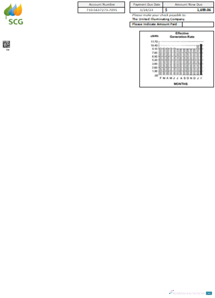 Massachusetts Chelsea SCG The United Illuminating Company utility business bill SCR, page 2